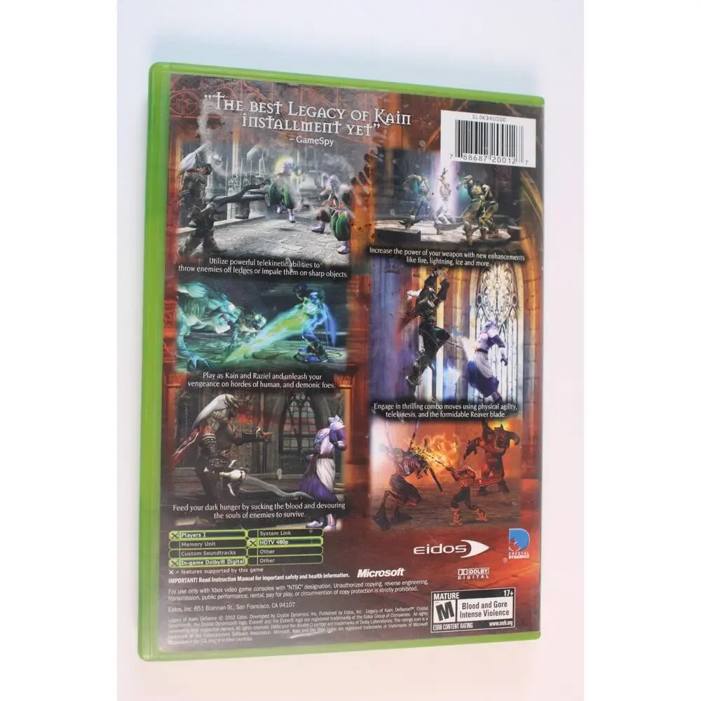Legacy of Kain: Defiance (Microsoft Xbox, 2003) Authentic, Tested/Works